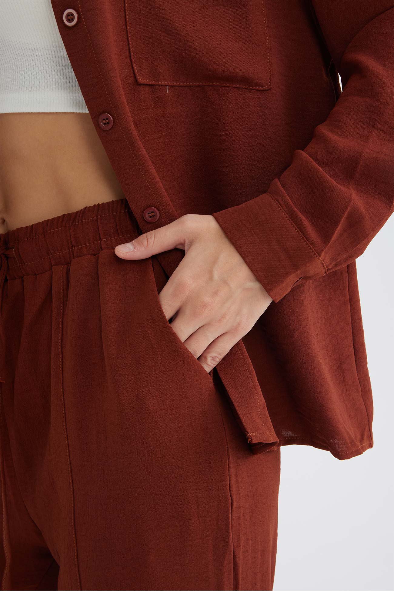 Long Sleeve Color Shirt Long Pants Set
