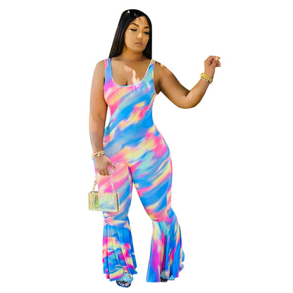 Clothing Gradient Vest Horn Jumpsuit