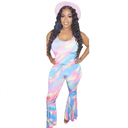 Clothing Gradient Vest Horn Jumpsuit