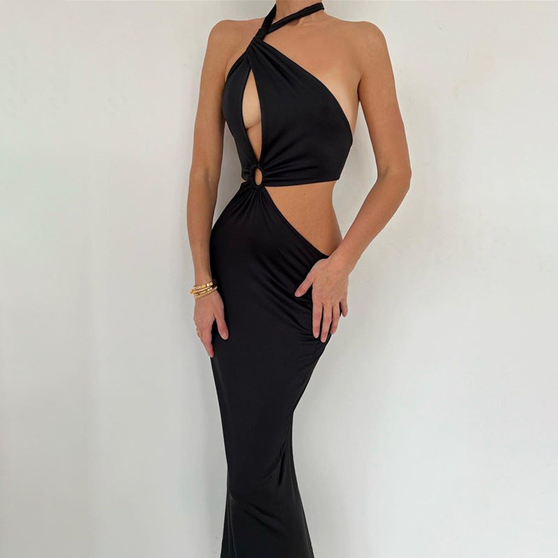 Halter Backless Holiday Maxi Dress