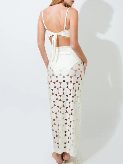 Design Color Bikini Set and Cut-out Skirt