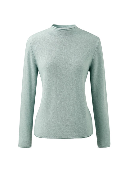 100% Cashmere Round Neck Knit Sweater