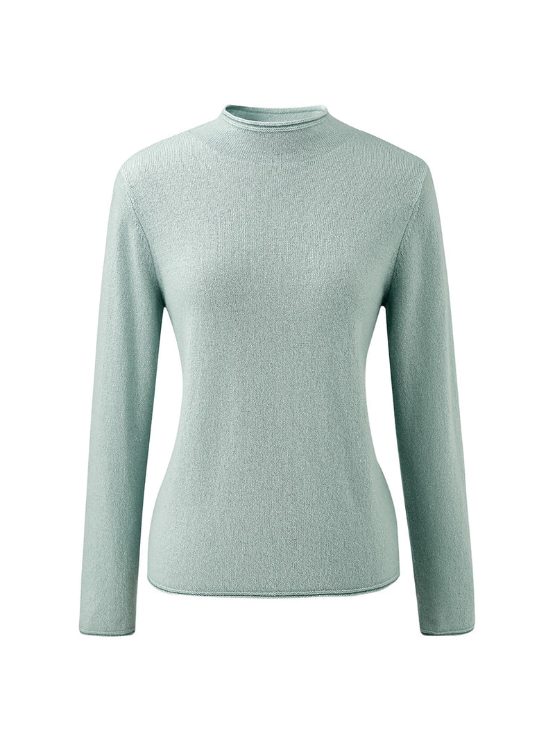 100% Cashmere Round Neck Knit Sweater
