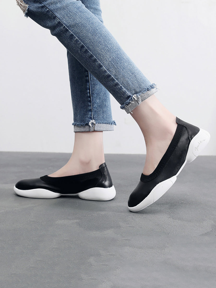 Summer Leather Low-heel Shoes Ui1017