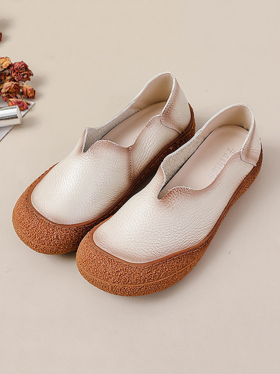 Summer Soft Genuine Leather Flat Shoes Cx042