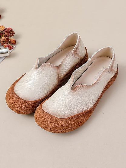 Summer Soft Genuine Leather Flat Shoes Cx042