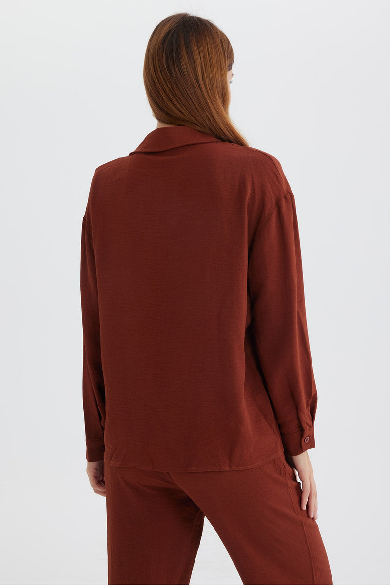 Long Sleeve Color Shirt Long Pants Set