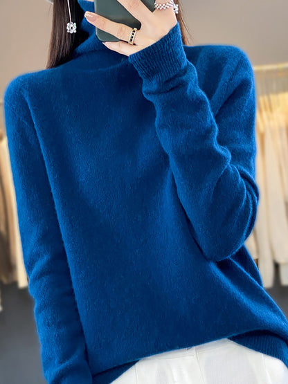 Autumn Turtleneck 100%wool Soft Sweater Ba1037