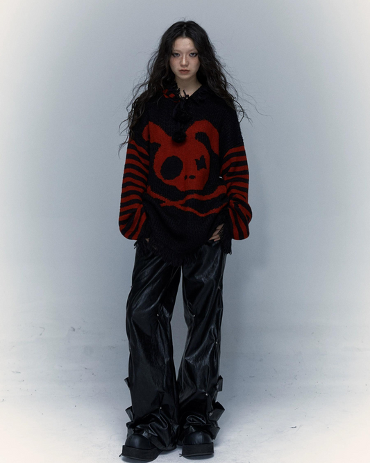 Skeleton Rabbit Knit Sweater