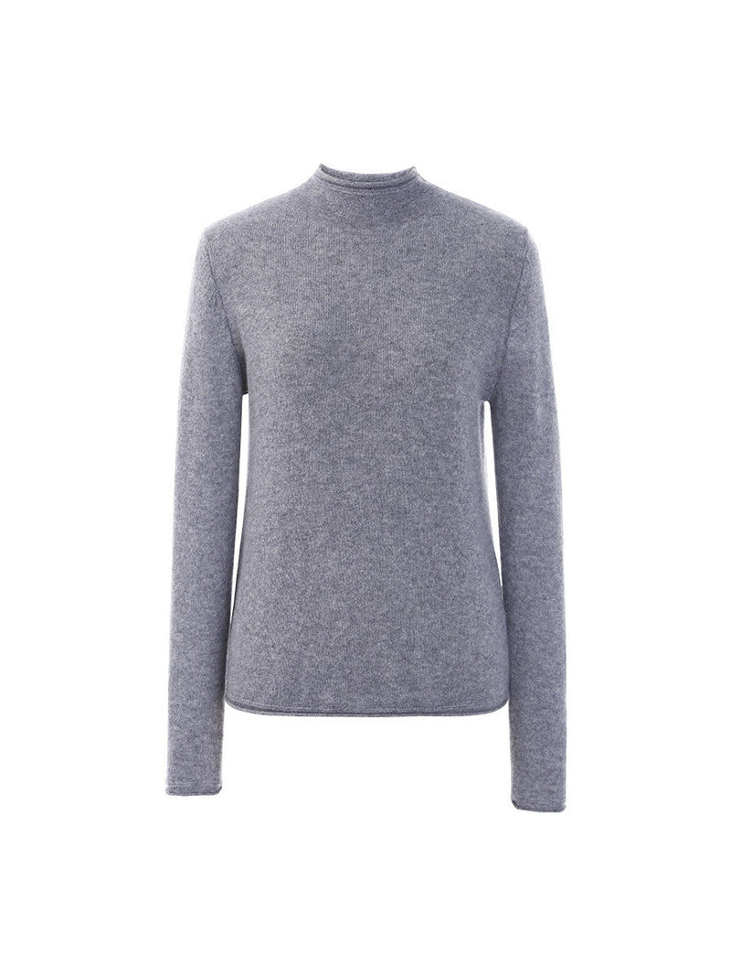 100% Cashmere Round Neck Knit Sweater