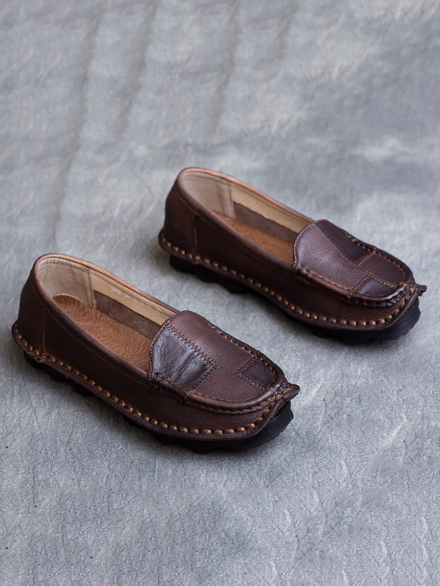 Summer Spliced Leather Shoes Pp1032