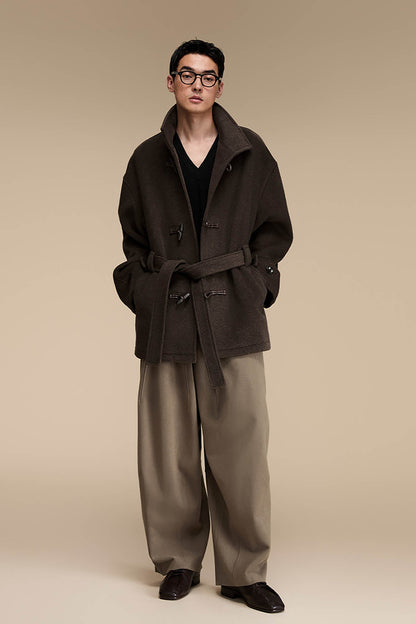 Drawstring Waist Wide-leg Pants