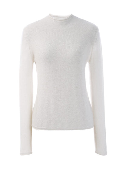 100% Cashmere Round Neck Knit Sweater