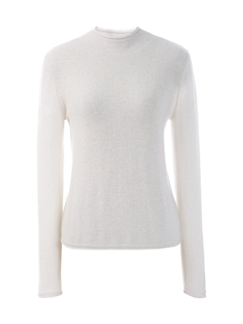 100% Cashmere Round Neck Knit Sweater
