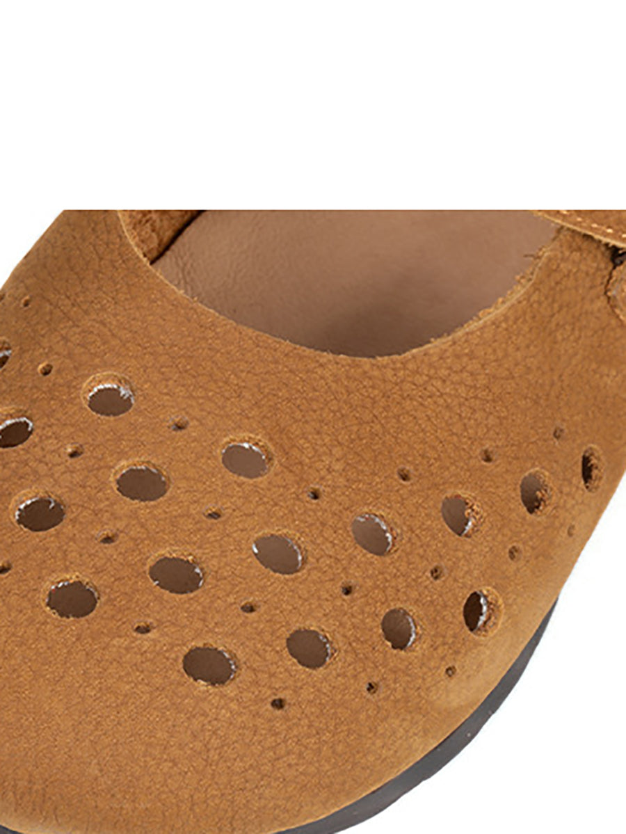 Soft Leather Cutout Shoes Xx1053