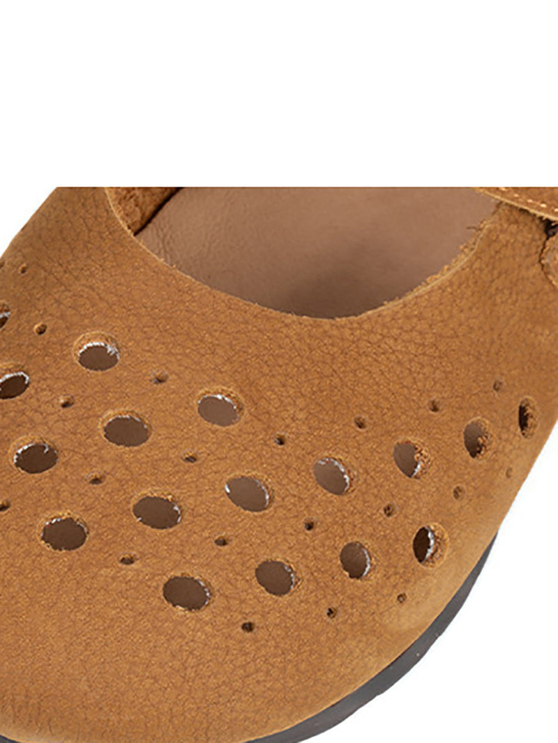 Soft Leather Cutout Shoes Xx1053