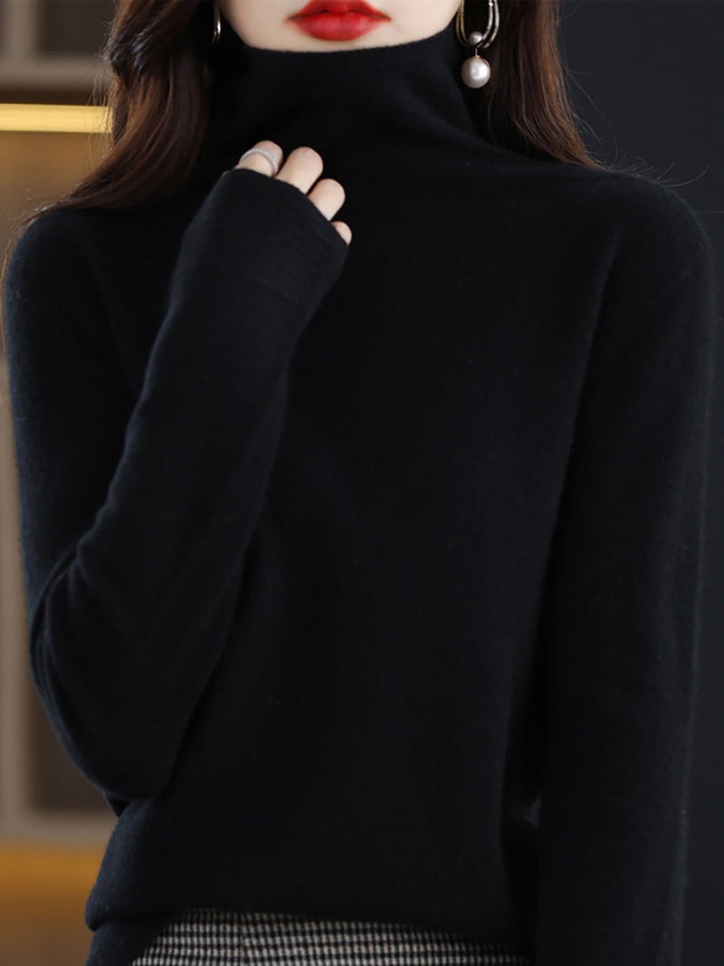 Autumn Turtleneck 100%wool Knit Sweater Ak1018