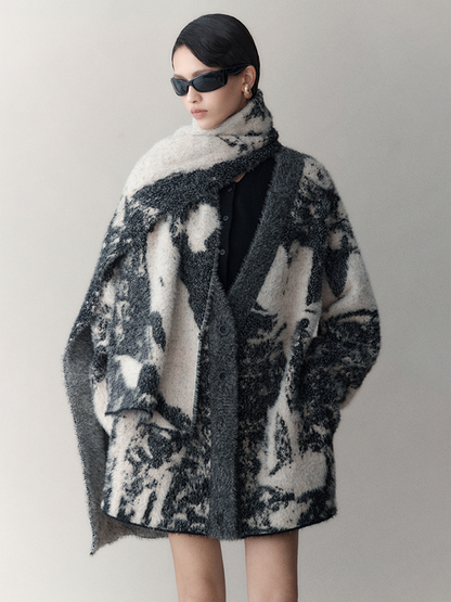 Retro Oversize Wool Cardigan