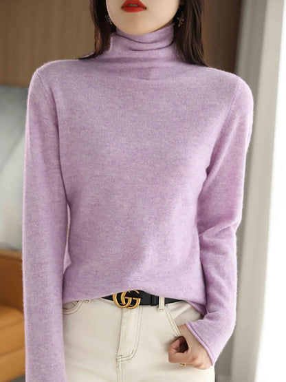 Autumn Turtleneck 100%wool Sweater Ba1009
