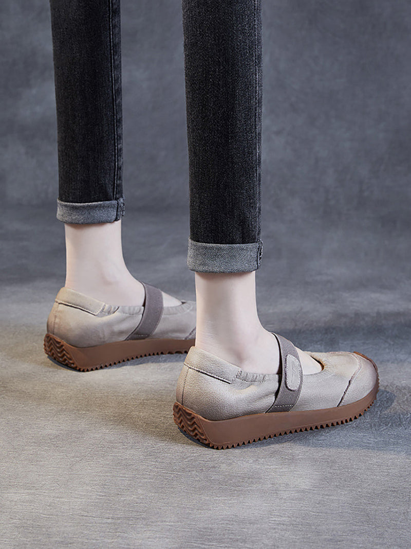 Summer Retro Leather Platform Shoes Sc1025