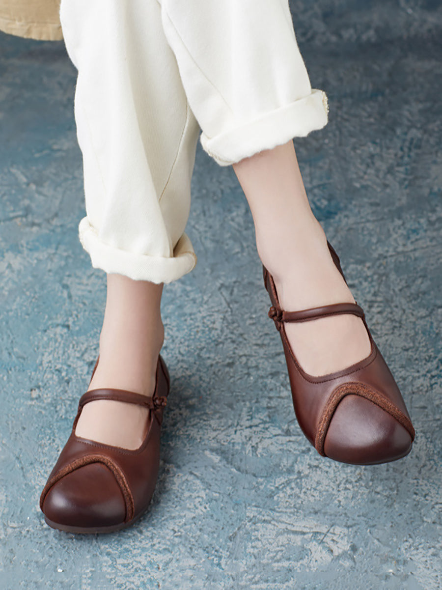 Summer Leather Spliced Soft Shoes Zz1038