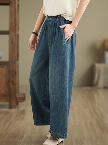 Artsy Summer Loose Denim Wide-leg Pants As1031