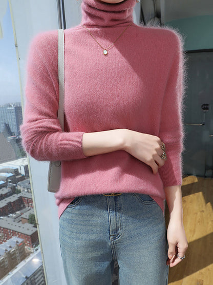 Autumn Turtleneck Wool Soft Warm Knit Sweater Av1029