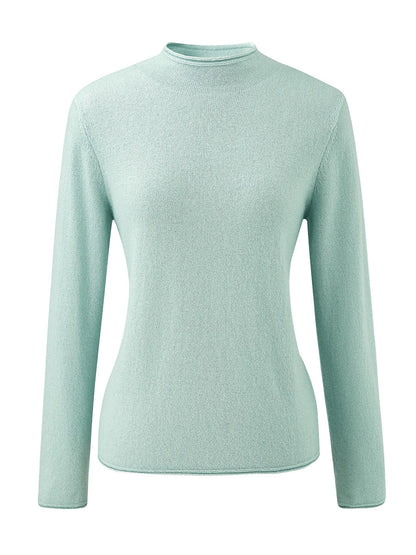 100% Cashmere Round Neck Knit Sweater