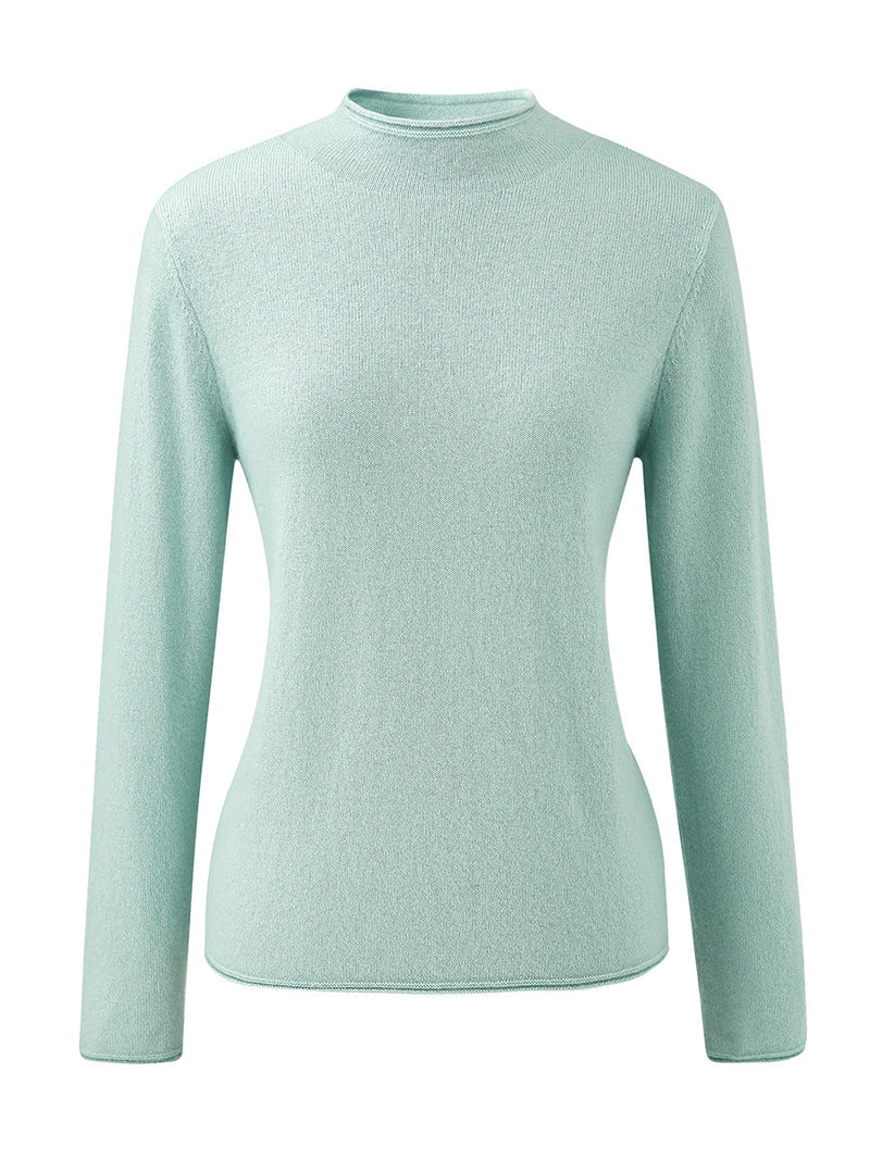 100% Cashmere Round Neck Knit Sweater