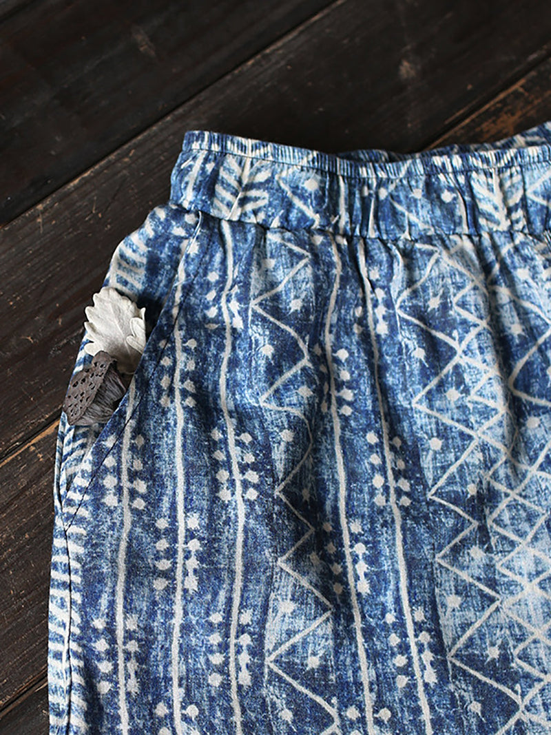 Summer Batik Wide-leg Loose Pants Ll001