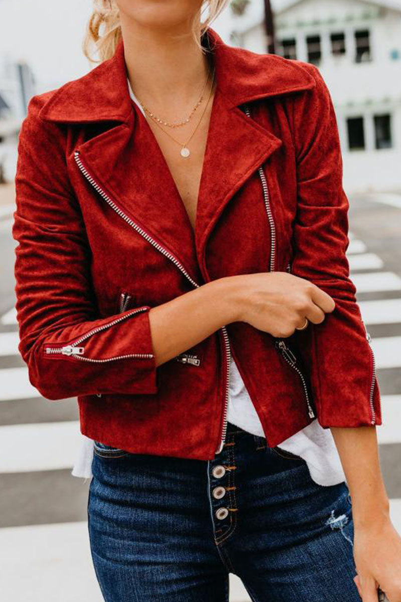 Street Cardigan Turndown Collar Outerwear