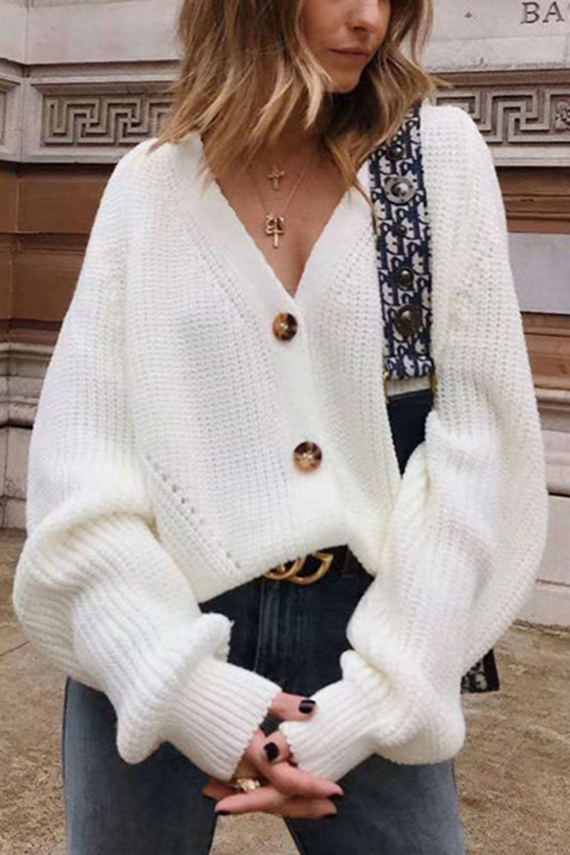 Cardigan V Neck Sweaters(5 Colors)