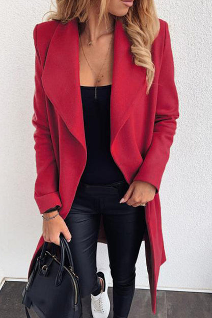 Sweet Cardigan Turndown Collar Outerwear (no Belt)(6 Colors)