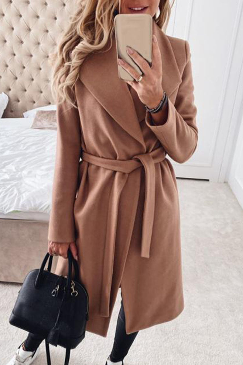 Sweet Cardigan Turndown Collar Outerwear (no Belt)(6 Colors)