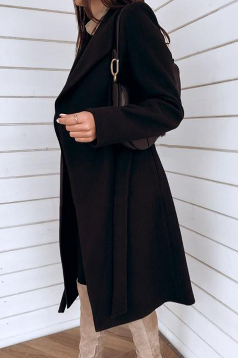 Sweet Cardigan Turndown Collar Outerwear (no Belt)(6 Colors)