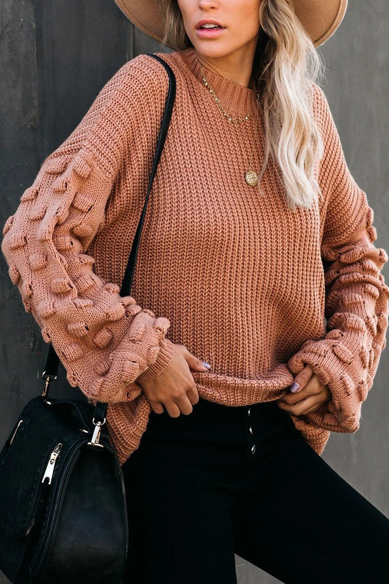 Street Patchwork O Neck Sweaters(3 Colors)