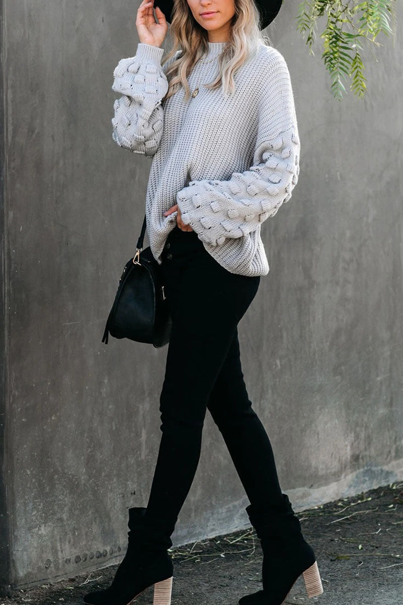 Street Patchwork O Neck Sweaters(3 Colors)