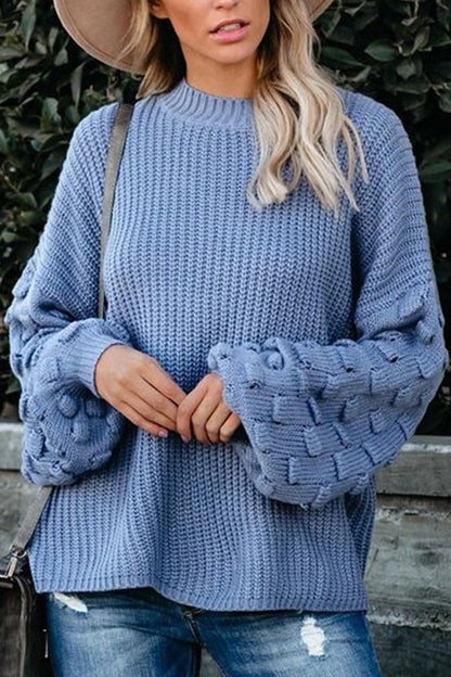 Street Patchwork O Neck Sweaters(3 Colors)