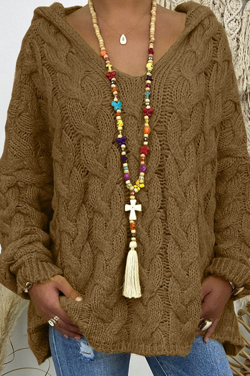Street Patchwork Hooded Collar Sweaters(16 Colors)