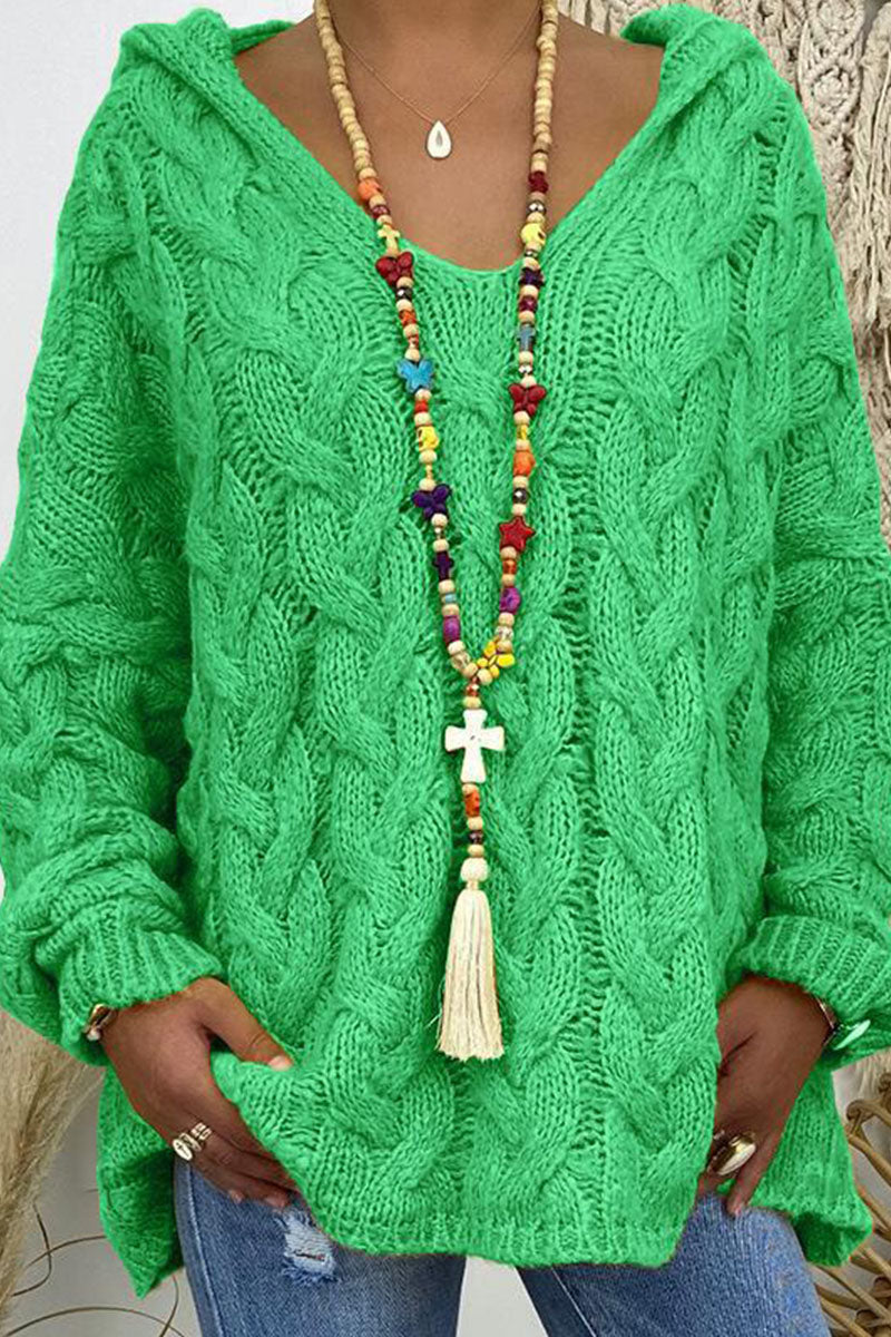 Street Patchwork Hooded Collar Sweaters(16 Colors)