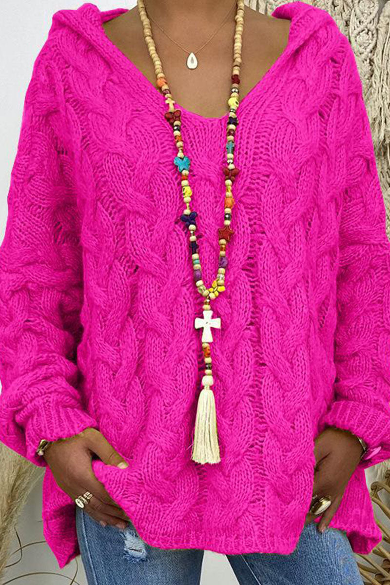 Street Patchwork Hooded Collar Sweaters(16 Colors)
