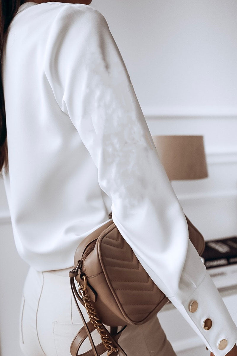 British Style Patchwork O Neck Blouses (3 Colors)