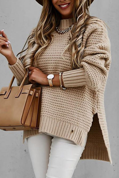 Street Slit O Neck Sweaters(3 Colors)
