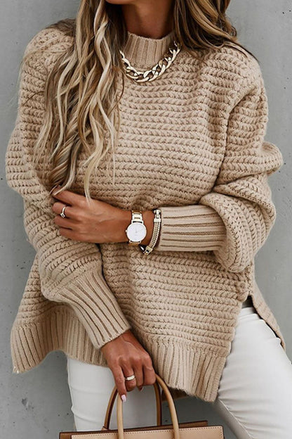 Street Slit O Neck Sweaters(3 Colors)