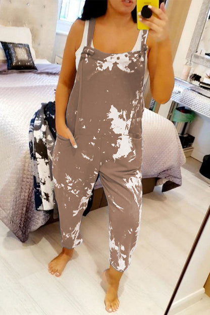 Tie-dye Spaghetti Strap Loose Jumpsuits(4 Colors)