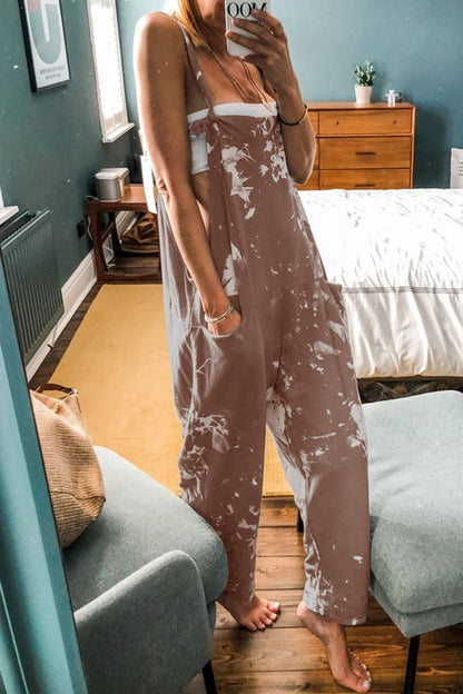 Tie-dye Spaghetti Strap Loose Jumpsuits(4 Colors)