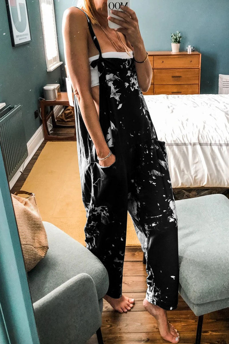 Tie-dye Spaghetti Strap Loose Jumpsuits(4 Colors)