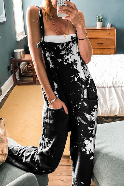Tie-dye Spaghetti Strap Loose Jumpsuits(4 Colors)