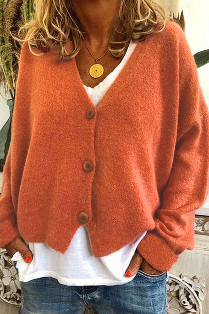 Patchwork V Neck Mid Waist Knit Cardigans(15 Colors)