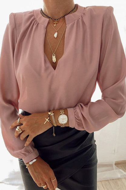 British Style V Neck Blouses(3 Colors)